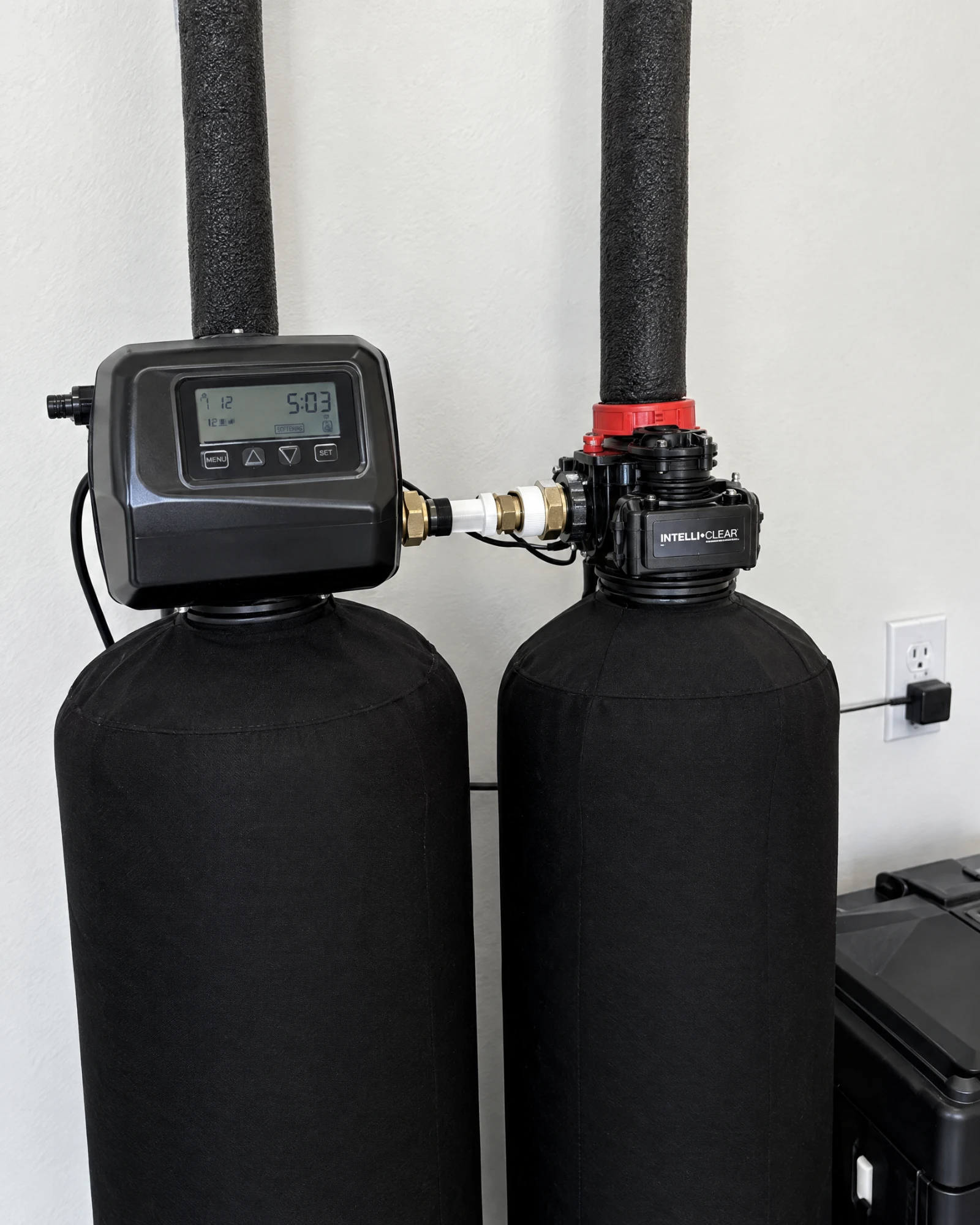 Close-up of the digital control head and bypass valve